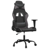 vidaXL Fotel gamingowy, czarno-szary, sztuczna skóra model standard