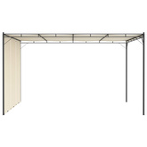 vidaXL Altana ogrodowa z zasłoną boczną, 4 x 3 x 2,25 m, kremowa