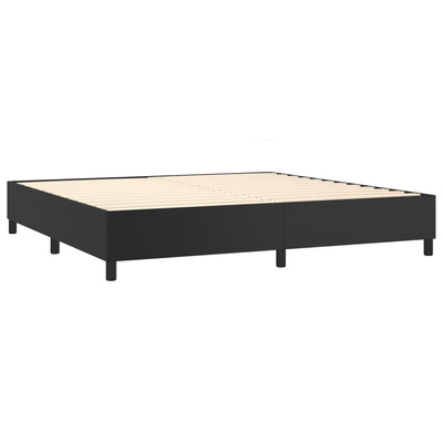 vidaXL Łóżko kontynentalne z materacem, czarne, ekoskóra 200x200 cm wariant 5