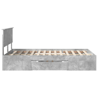 Ramka łóżka Betonowy szary 120 x 200 cm Drewno inżynieryjne