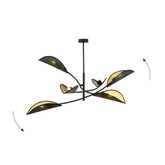 Lampa sufitowa LOTUS 6 BLACK/GOLD