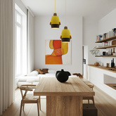 Lampa wisząca żółta/szara E27 Falun Ledea 50101149