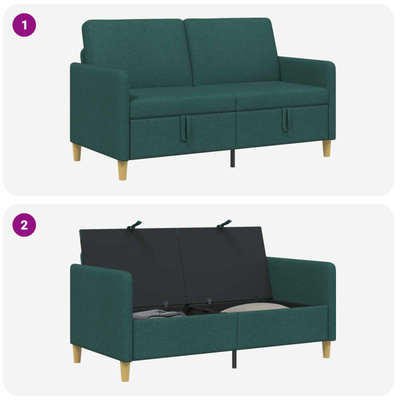 Sofa z miejscem do przechowywania Ciemnozielony