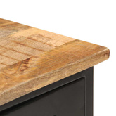 vidaXL Komoda, 110x30x65 cm, lite surowe drewno mango i stal