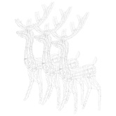 Akrylowe renifery ozdobne, 3 szt., 120 cm, niebieskie
