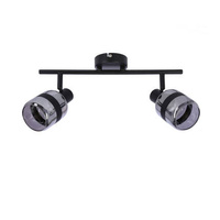 Lampa Listwa Czarny Matowy 2X15W E14 Klosz Dymiony Yuki