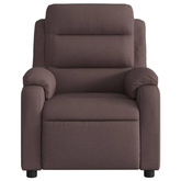 vidaXL Rozkładany fotel masujący, elektryczny, ciemny brąz, tkanina