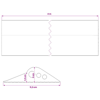 Uszczelka podłogowa do garażu Czarny 112 x 20 mm 4 m Guma EPDM