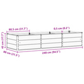 Donica Antracyt 240 x 80 x 45 cm Stal