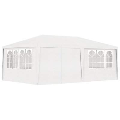 vidaXL Namiot imprezowy ze ściankami, 4x6 m, biały, 90 g/m²