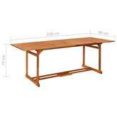 11-cz. zestaw mebli ogrodowych 220x90x75cm lite drewno akacjowe