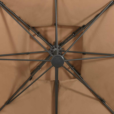 Parasol ogrodowy Cantilever z podwójnym blatem 300x300 cm Taupe