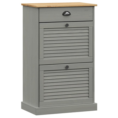 Szafka na buty VIGO, 60x35x96 cm, szara, lite drewno sosnowe