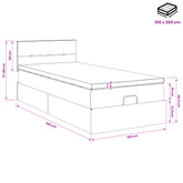 Łóżko z pojemnikiem i materacem LED jasnoszary 100 x 200 cm