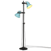 Lampa stojąca, 25 W, postarzany niebieski, 25x25x90/140 cm, E27