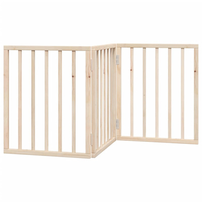 Bramka dla psa składana 3 panele 150 cm drewno topolowe