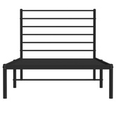 Metalowa rama łóżka z wezgłowiem, czarna, 90x200 cm