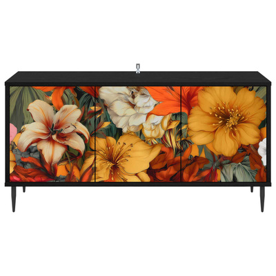 Szafka pod telewizor GENNEP 102 x 33 x 51 cm Czarny dąb