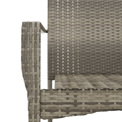 9-cz. zestaw mebli ogrodowych z poduszkami, rattan PE, szary
