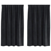 Zasłony zaciemniające 2 pcs Czarny 140 x 140 cm Aksamit