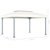 Altana, 400 x 300 cm, kremowa, aluminium