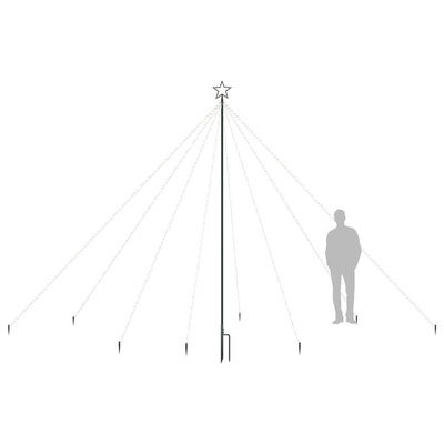 vidaXL Choinka z lampek, wewn./zewn., 576 niebieskich diod LED, 3,6 m