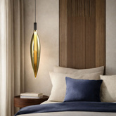 Lampa wisząca Nordic szklana tuba złota pojedyncza do salonu i sypialni