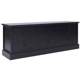 vidaXL Szafka pod TV, czarna, 108x30x40 cm, drewno paulownia
