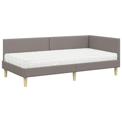 Rama Łóżka Narożnego z Materacem 2 szt. Ciemnoszary 90 x 190 cm