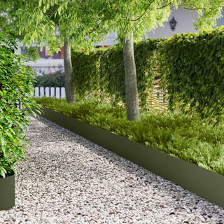 Krawężnik do trawnika 20 szt. 103 x 30 cm Stal Oliwkowy zielony