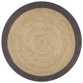 vidaXL Ręcznie wykonany dywanik, juta, ciemnoszara krawędź, 120 cm