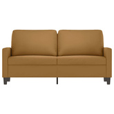 Sofa 2-osobowa, brązowa, 140 cm, tapicerowana aksamitem