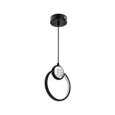 LACRIMA lampa wiszaca 20cm czarny 15W LED 3000K maskownica biała  31-35592