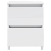 Szafki nocne, 2 szt., białe, wysoki połysk, 30x30x40 cm