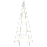 vidaXL Choinka z lampek, na maszt, 200 ciepłych białych LED, 180 cm
