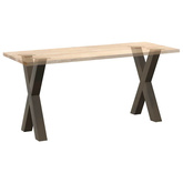 Nogi do stołu jadalnego w kształcie litery X 2 szt. Naturalna stal 60x(72-73) cm Stal