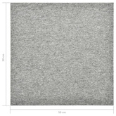 vidaXL Podłogowe płytki dywanowe, 20 szt., 5 m², 50x50 cm, jasnoszare