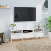 vidaXL Szafka pod TV, biała, 150x30x44,5 cm, materiał drewnopochodny wariant 9