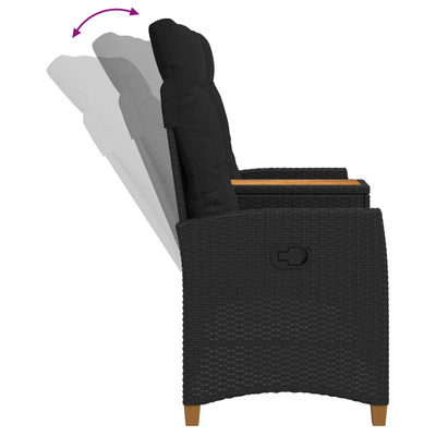 Leżanka z stolikiem 2 -Seater 126 x 65 x 112 cm polirattan