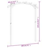 Pergola ogrodowa, impregnowane drewno sosnowe, 180x210x40cm