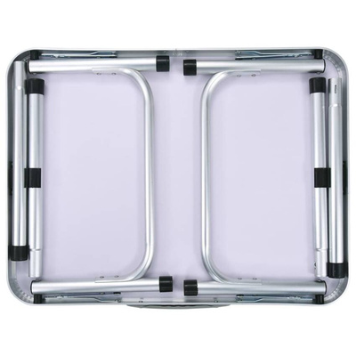 vidaXL Składany stolik turystyczny, biały, aluminiowy, 60 x 45 cm