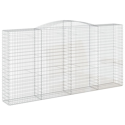 Kosze gabionowe, 9 szt, 400x50x200/220 cm, galwanizowane żelazo