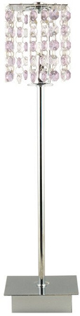 Lampka nocna Classic chrom fioletowa glamour metalowa szklana
