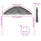 Parasol plażowy Naturalny 255 x 255 x 255 cm Poliester i Stal