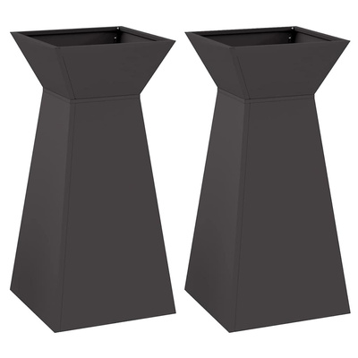 Donica słupowa 2 pcs Czarny 35 x 35 x 73 cm