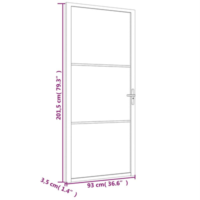 vidaXL Drzwi wewnętrzne, 93x201,5 cm, czarne, matowe szkło i aluminium
