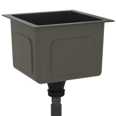 Ręcznie robiony zlewozmywak, czarny, stal nierdzewna