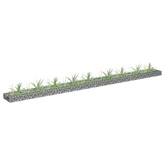vidaXL Podwyższona donica gabionowa, galwanizowana stal, 360x30x10 cm