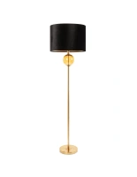 Lampa podłogowa LEONA czarny połysk E27 100W złota
