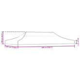 Dach do namiotu imprezowego, 6 x 3 m, beżowy, 270 g/m?